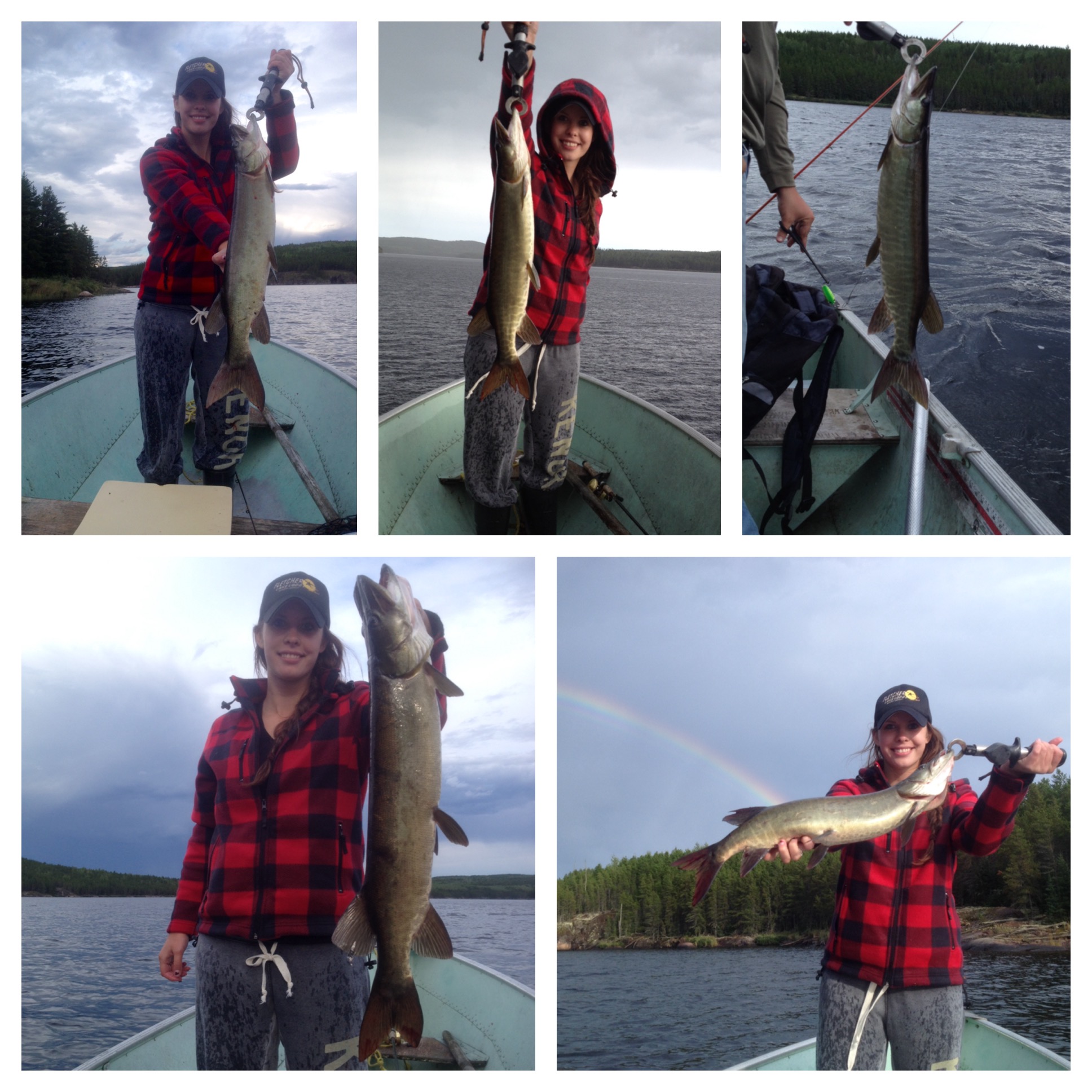Trish caught 7 Muskies at our portage lake, Big Muskie